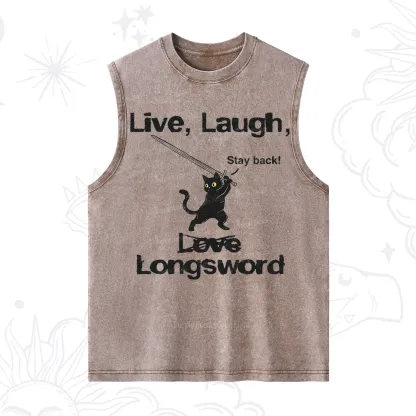 Purplehecate Live Laugh Love Longsword Washed Tank
