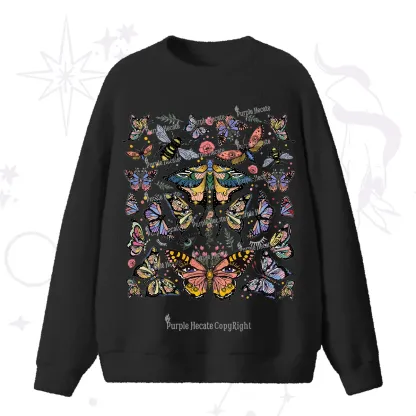 Purplehecate Mystical Butterfly & Moth Fuzzy Ugly Sweater