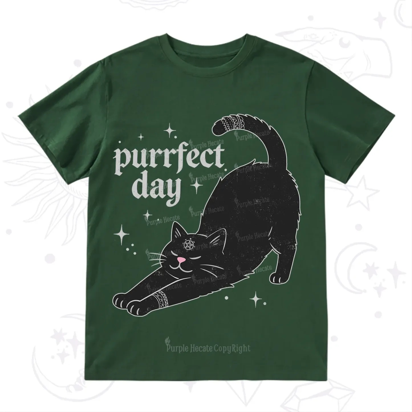 Purplehecate Purrfect Day Black Cat T-Shirt