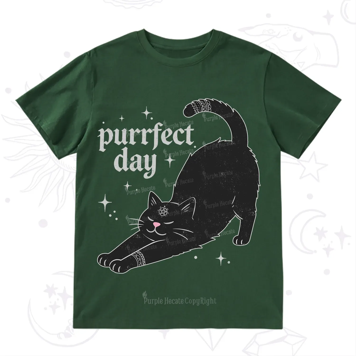 Purplehecate Purrfect Day Black Cat T-Shirt