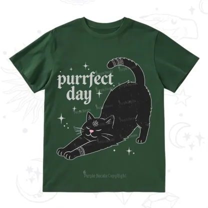 Purplehecate Purrfect Day Black Cat T-Shirt