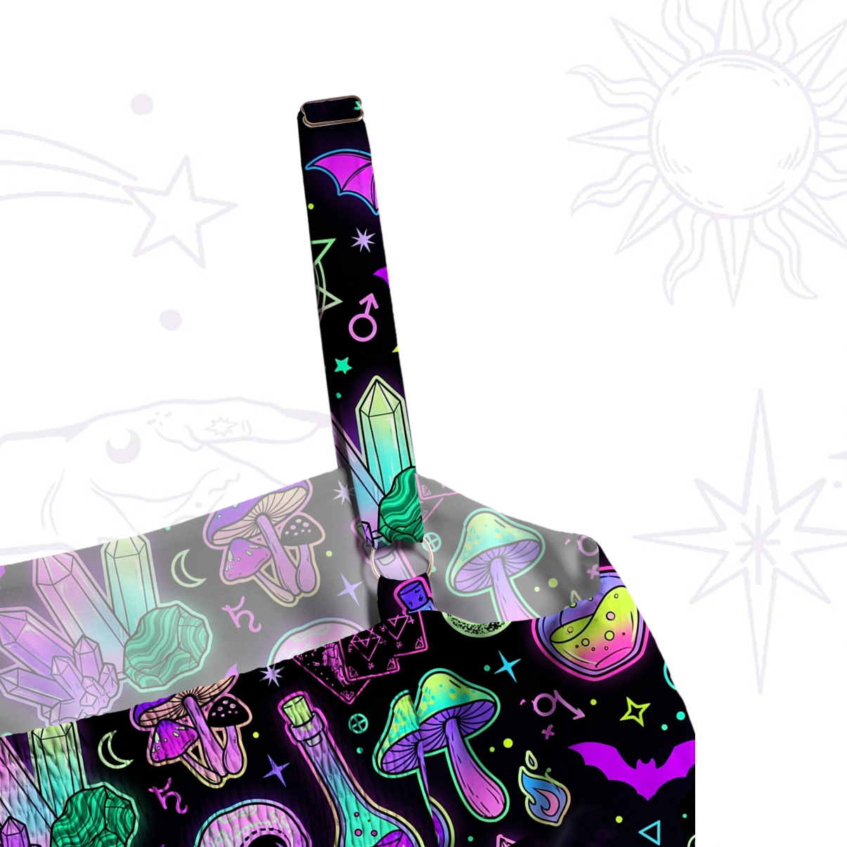 Purplehecate Neon Alchemy Wide Straps Maxi Dress