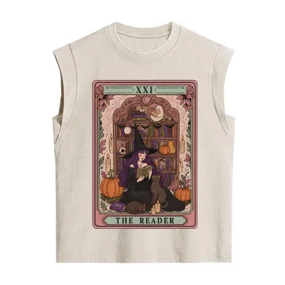 Purplehecate The Reader Tarot Bookish Witch Vintage Washed Tank