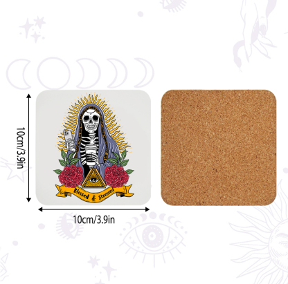 Purplehecate Blessed And Stressed Coaster