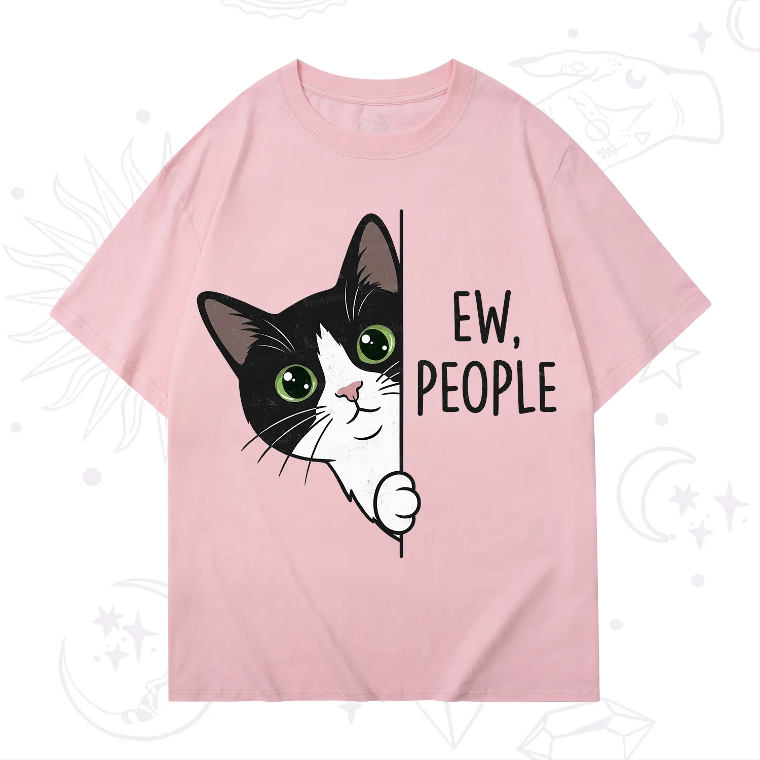 Purplehecate Funny Cat Ew People T-Shirt