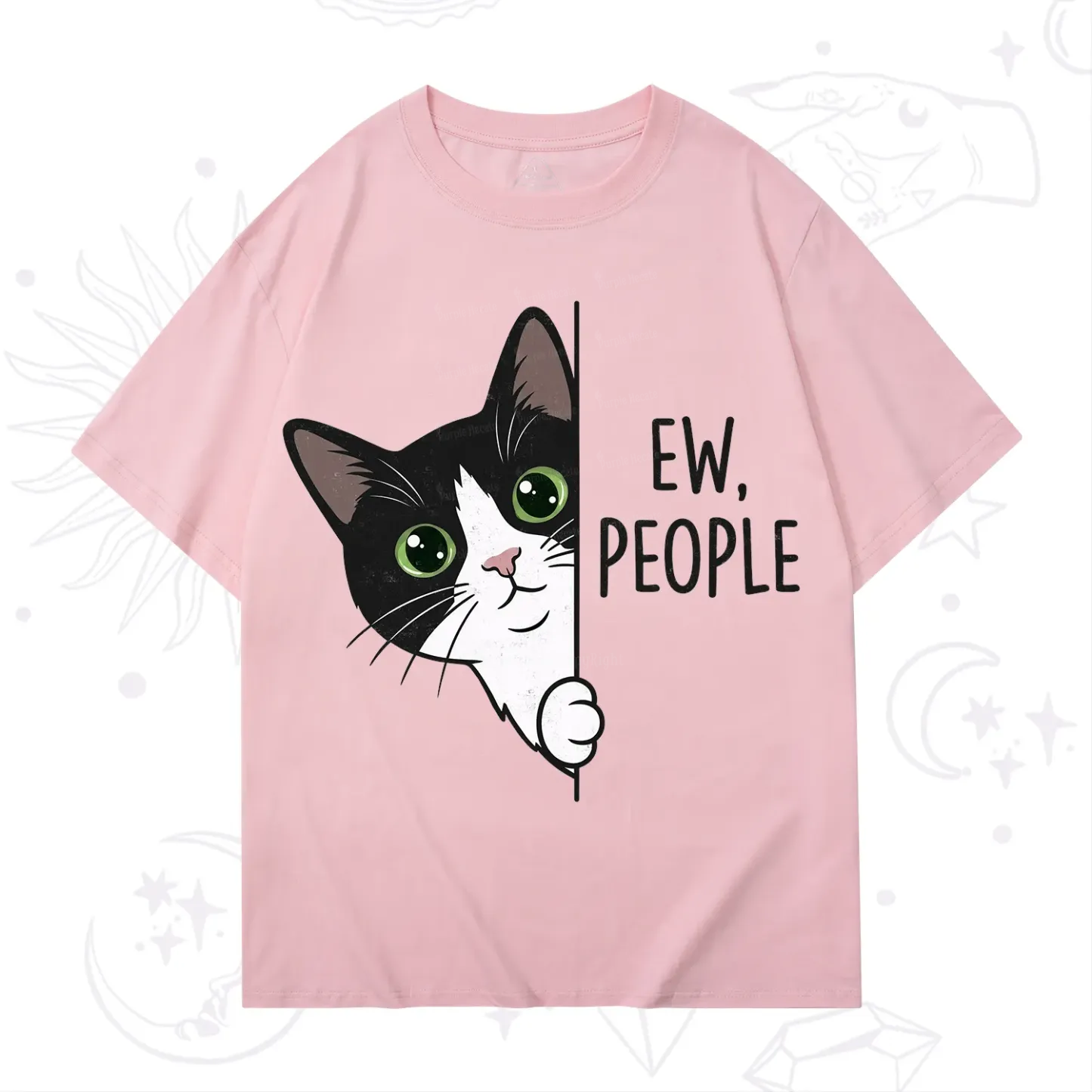 Purplehecate Funny Cat Ew People T-Shirt