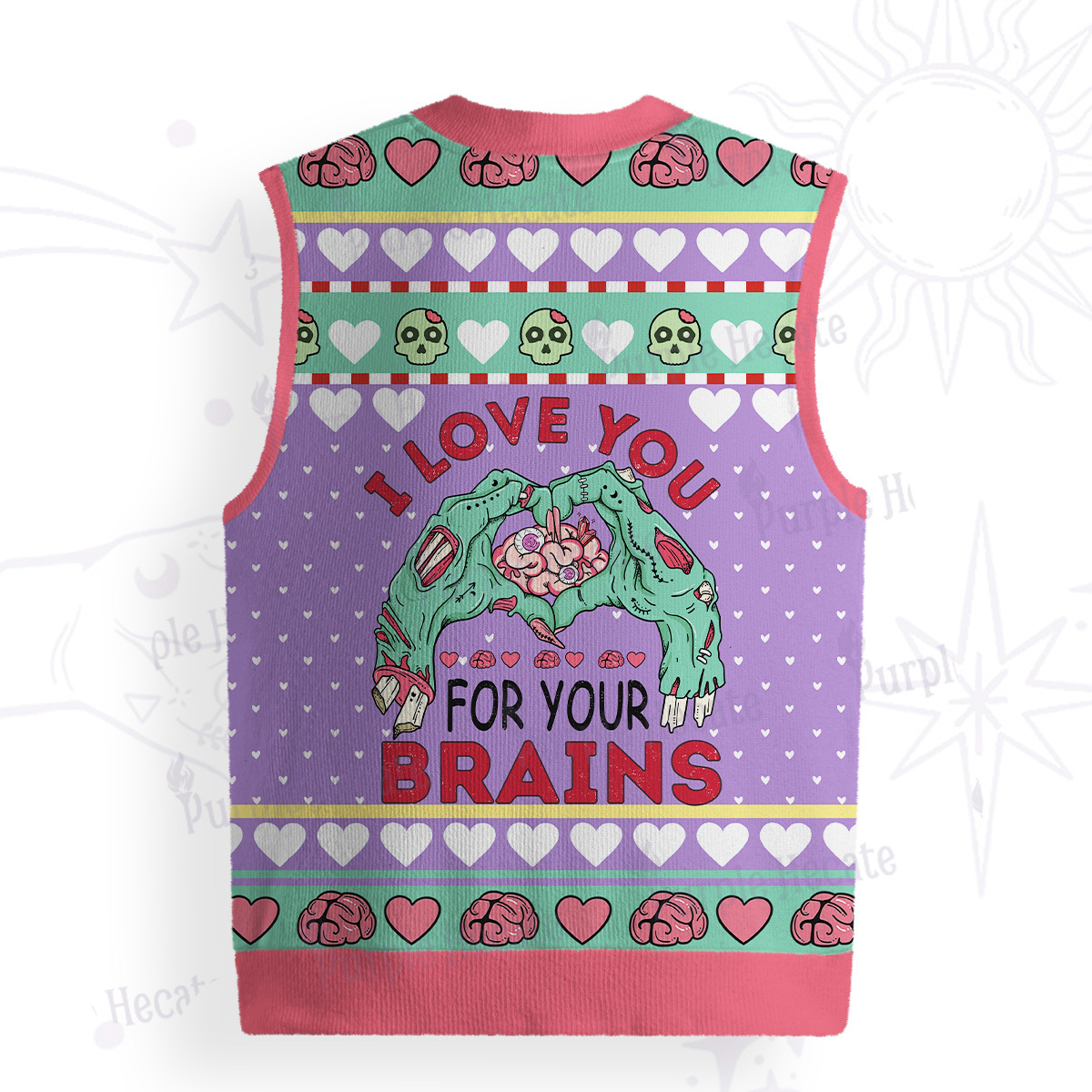 Purplehecate I Love You For Your Brains Ugly Sweater Vest