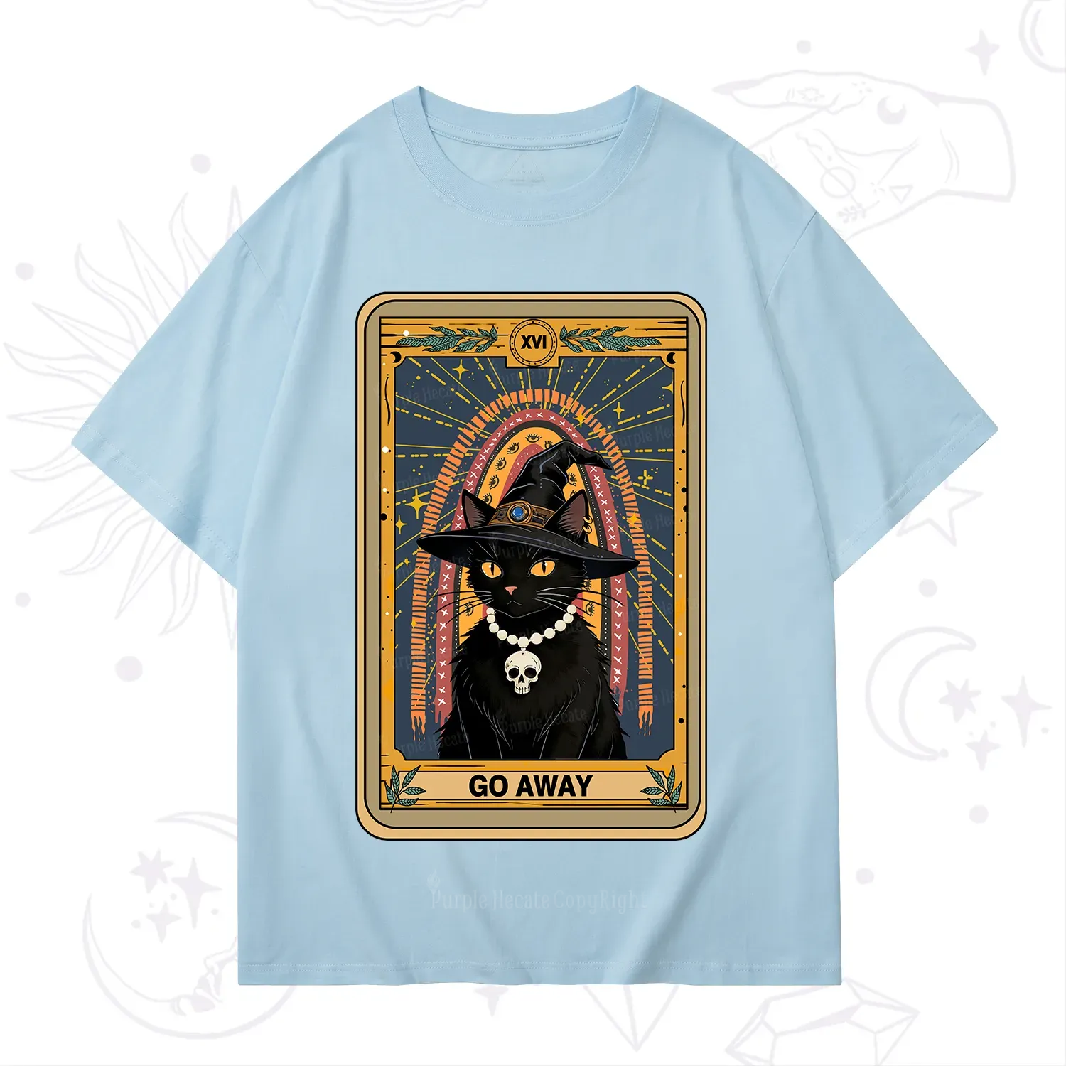 Purplehecate The Go Away Cat Tarot T-Shirt