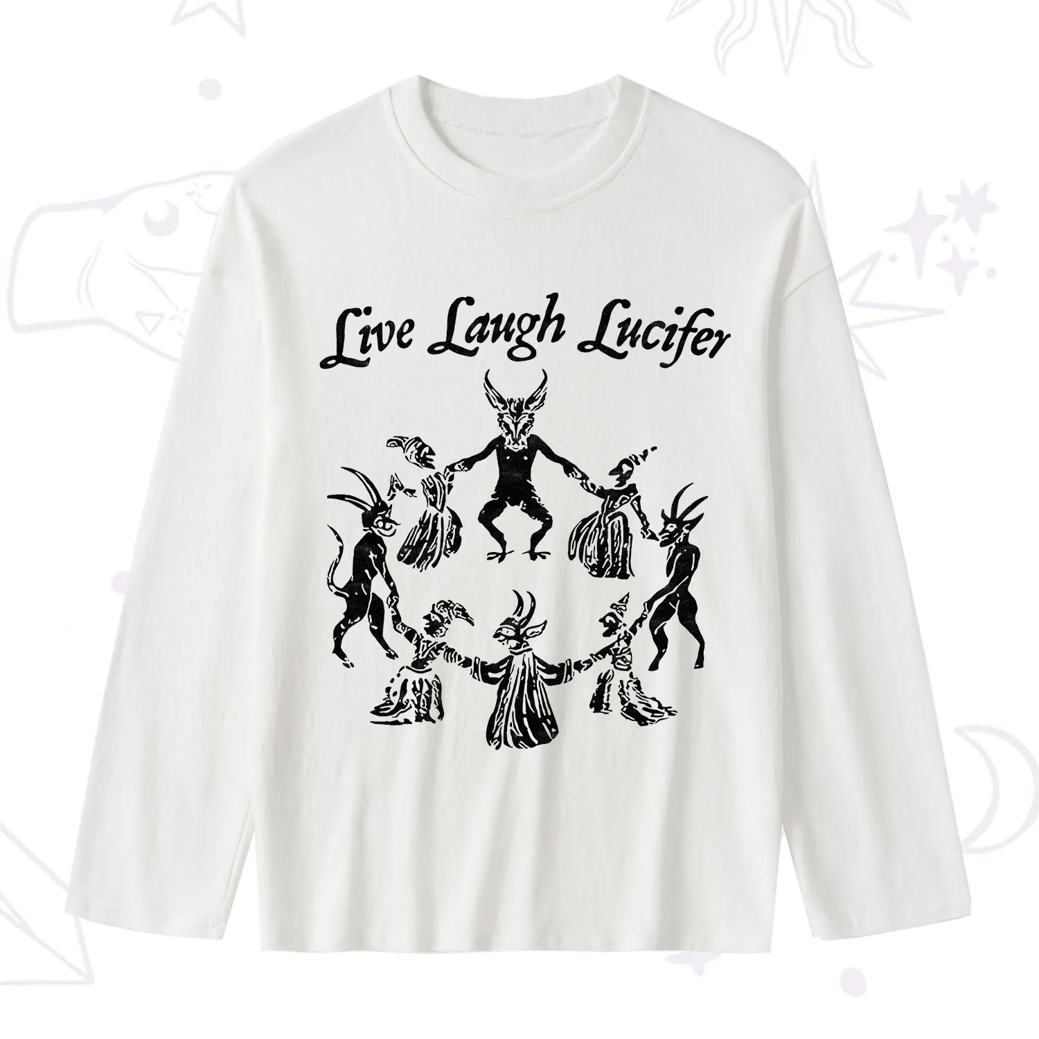 Purplehecate Live Laugh Lucifer Slub Long Sleeve T-Shirt