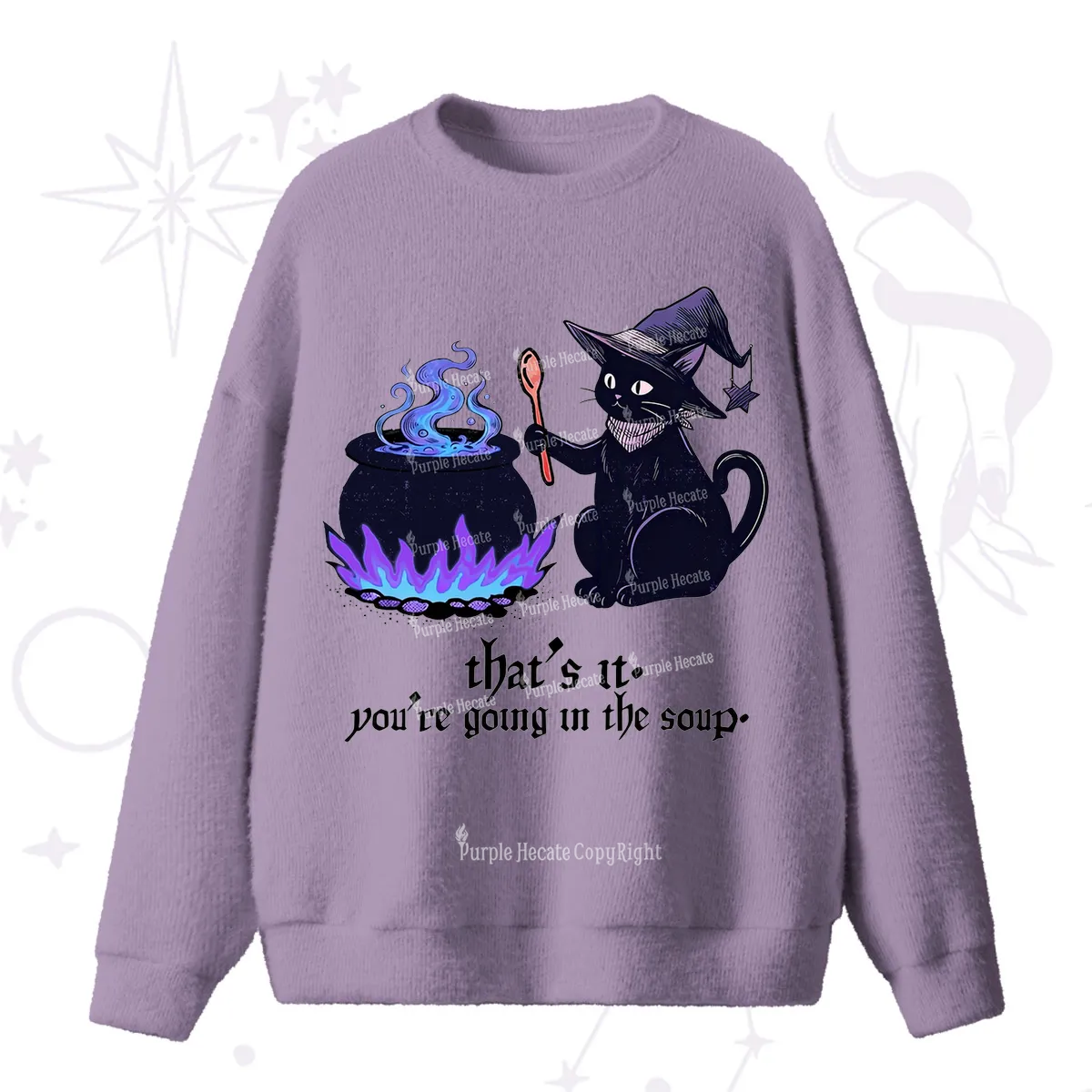 Purplehecate Trust Your Instincts Fuzzy Ugly Sweater