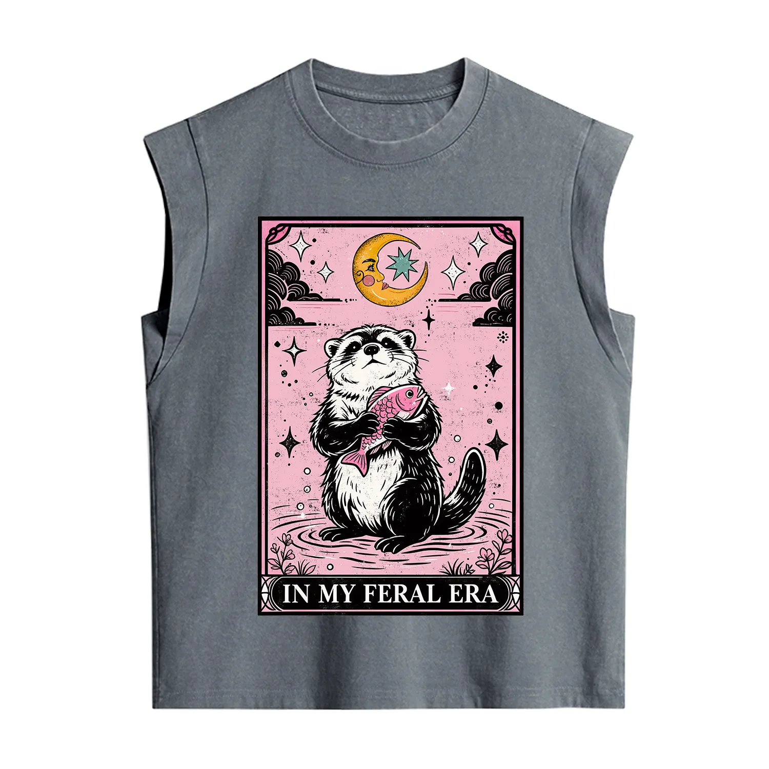 Purplehecate The In My Feral Era Tarot Otter Vintage Washed Tank