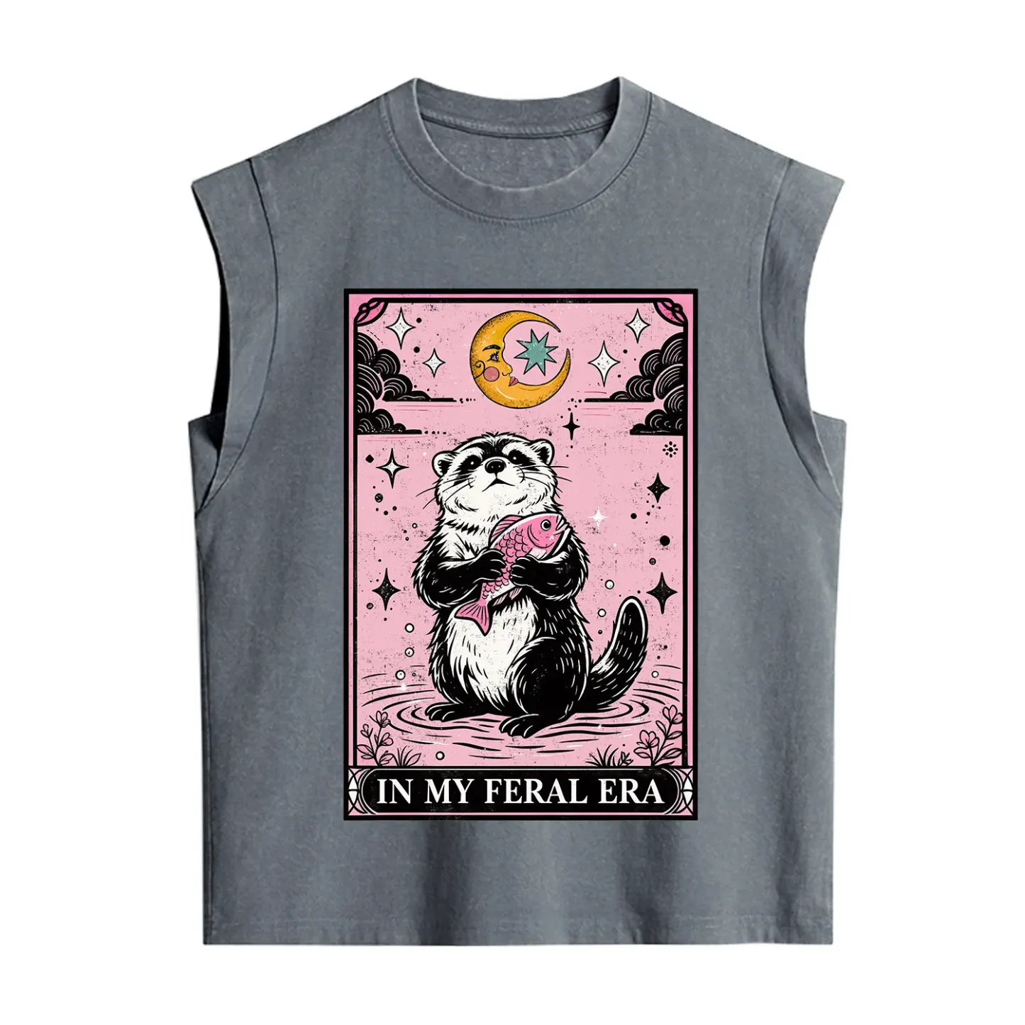 Purplehecate The In My Feral Era Tarot Otter Vintage Washed Tank