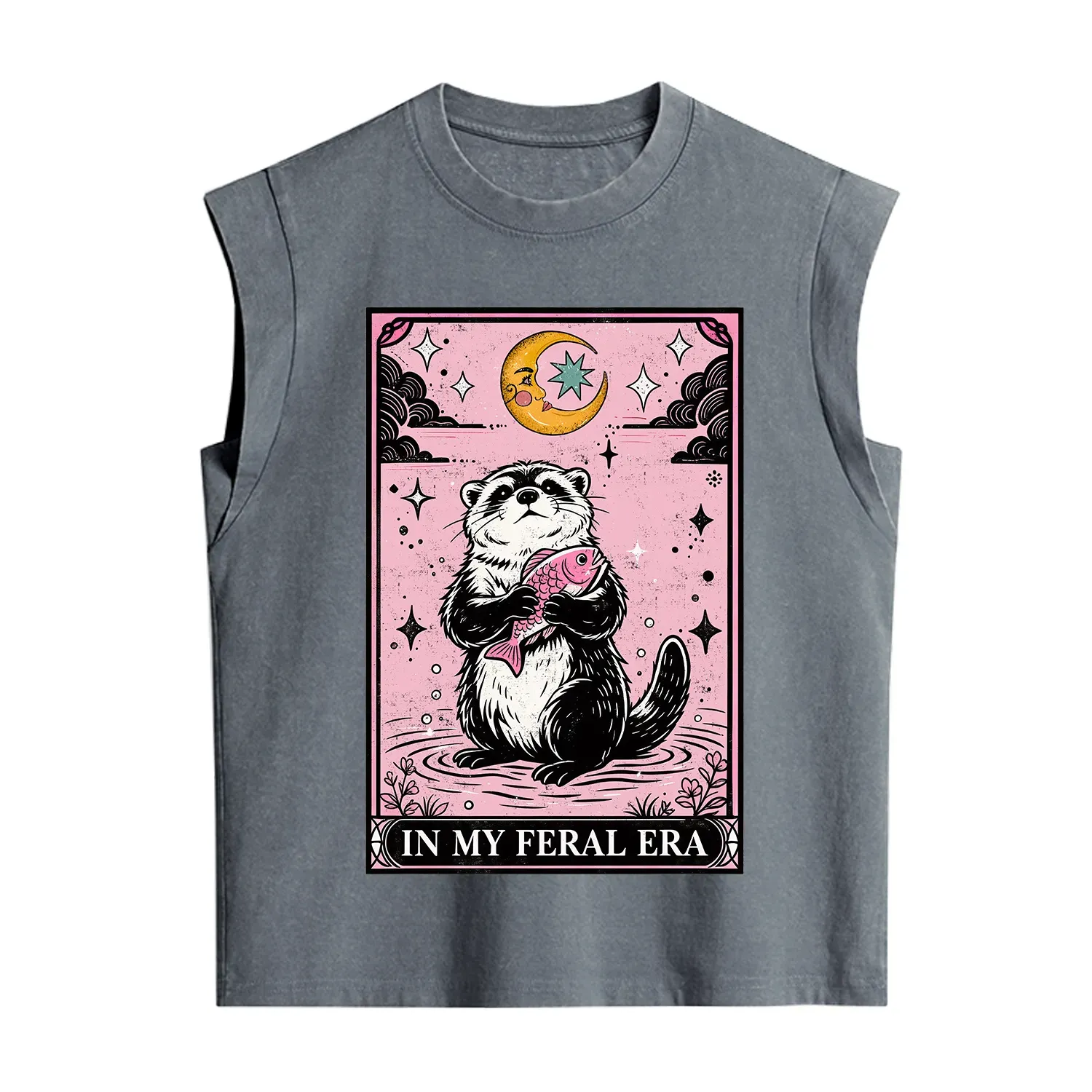 Purplehecate The In My Feral Era Tarot Otter Vintage Washed Tank