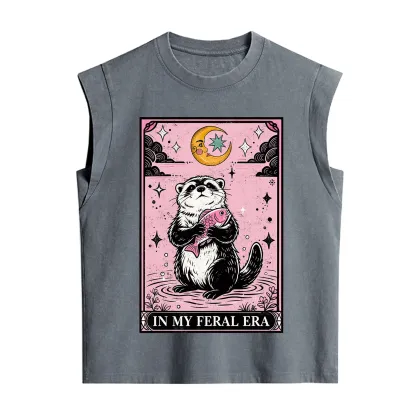 Purplehecate The In My Feral Era Tarot Otter Vintage Washed Tank