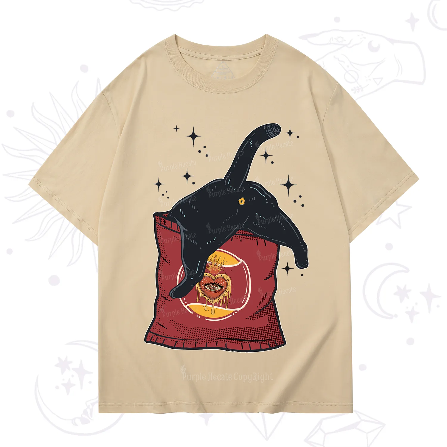 Purplehecate Curious Witch Cat T-Shirt