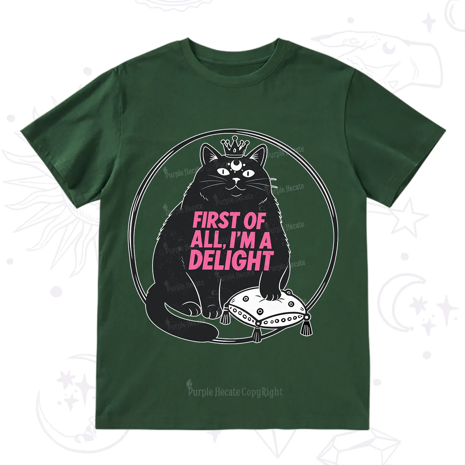 Purplehecate Black Cat First Of All I'm A Delight T-Shirt