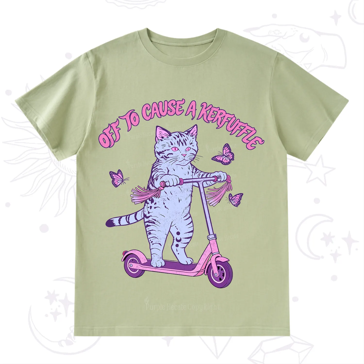 Purplehecate Off To Cause A Kerfuffle Cat T-Shirt