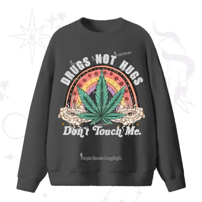 Purplehecate Drugs Not Hugs Fuzzy Ugly Sweater