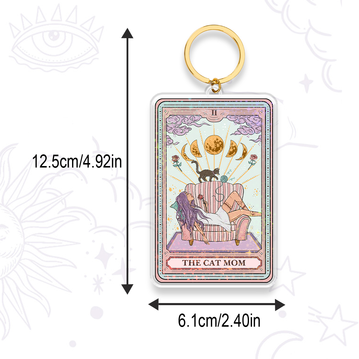 Purplehecate The Cat Mom Tarot Keychain