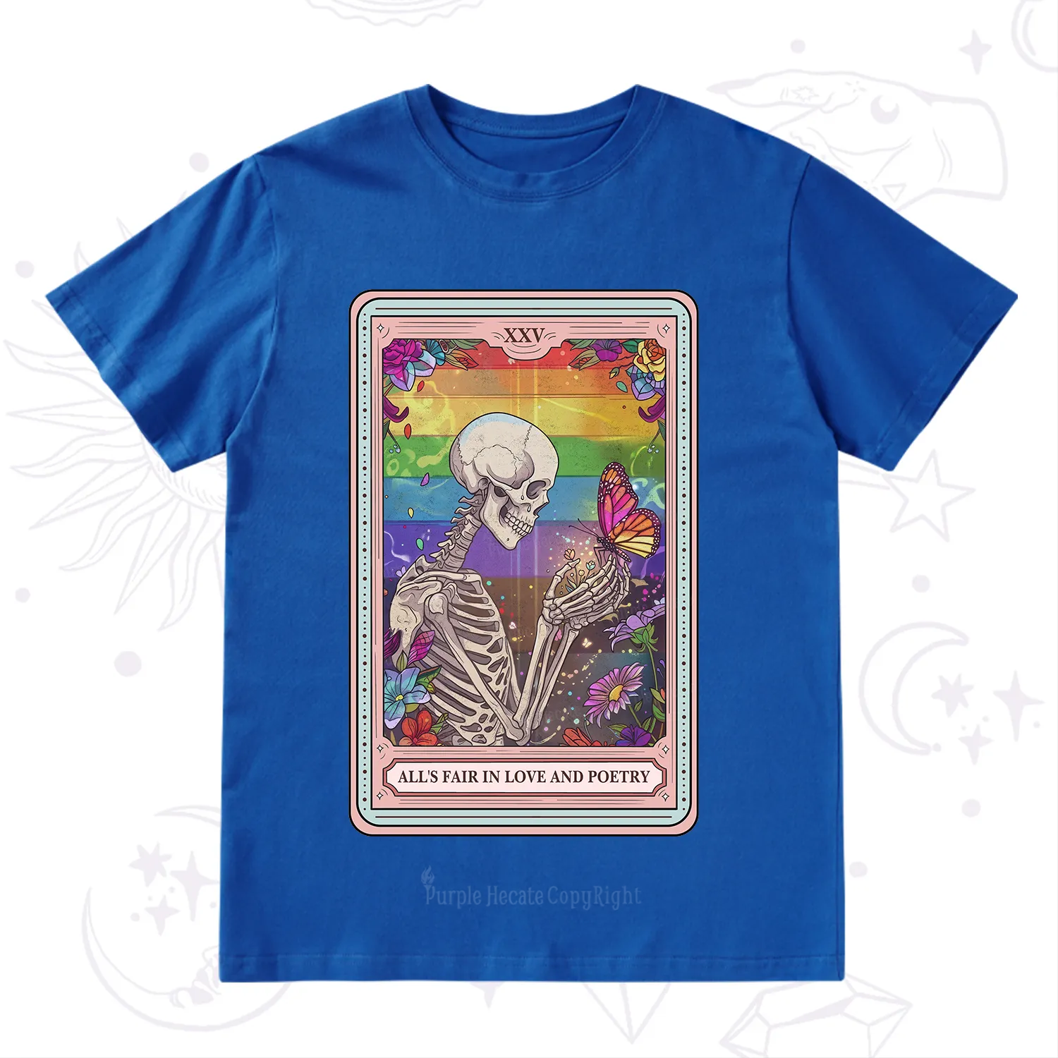 Purplehecate The All's Fair in Love and Poetry Skeleton Tarot T-Shirt