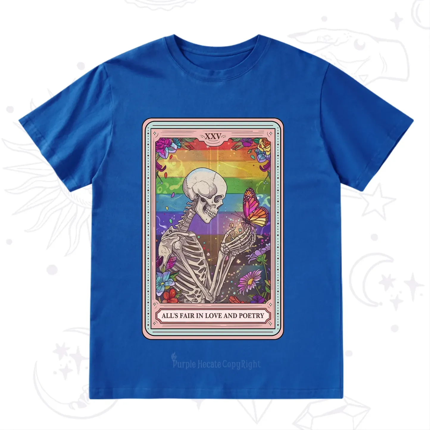Purplehecate The All's Fair in Love and Poetry Skeleton Tarot T-Shirt