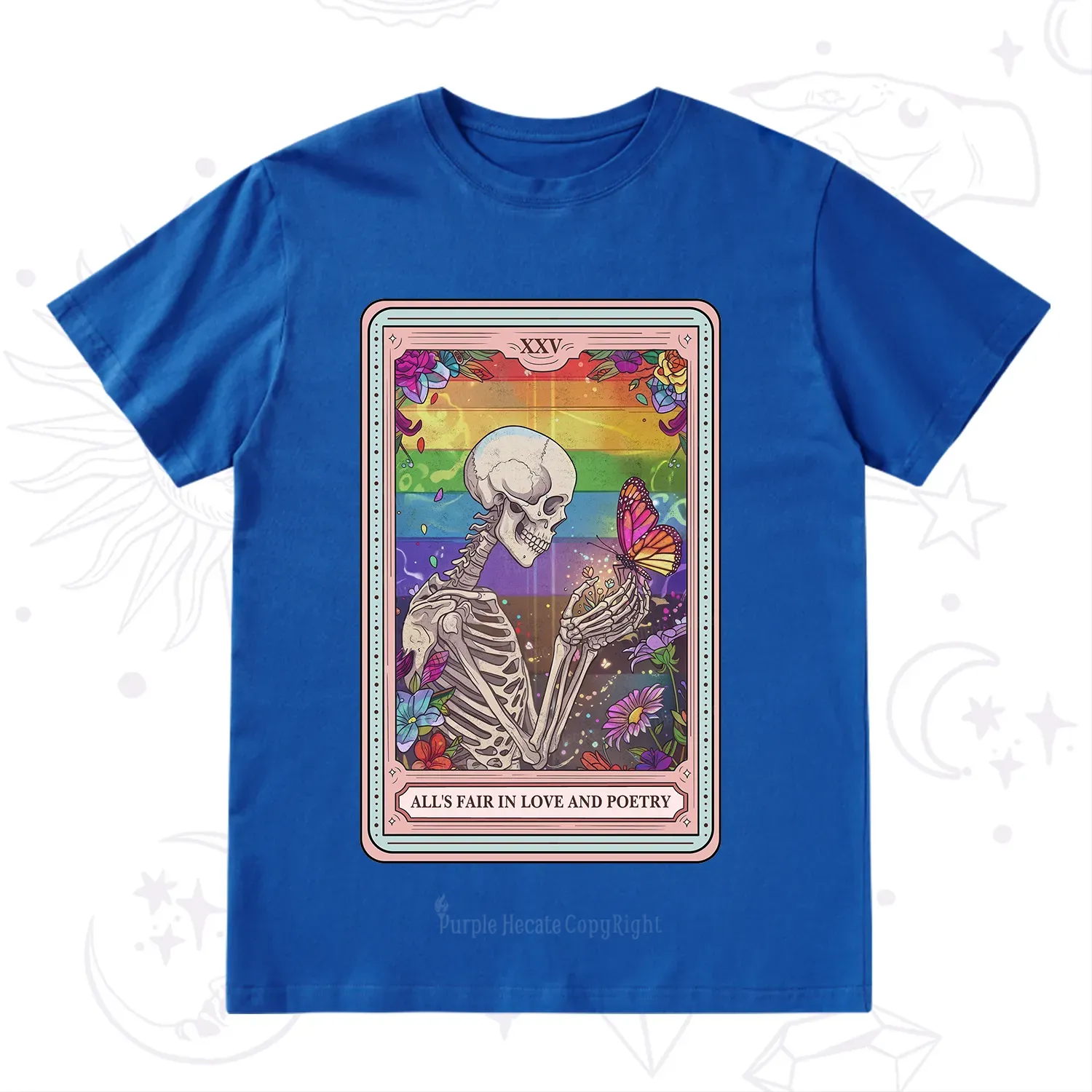 Purplehecate The All's Fair in Love and Poetry Skeleton Tarot T-Shirt