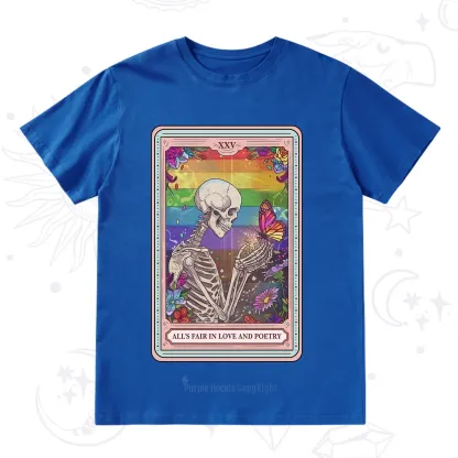 Purplehecate The All's Fair in Love and Poetry Skeleton Tarot T-Shirt