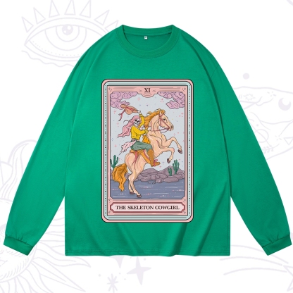 Purplehecate The Skeleton Cowgirl Tarot Card Long Sleeve T-Shirt
