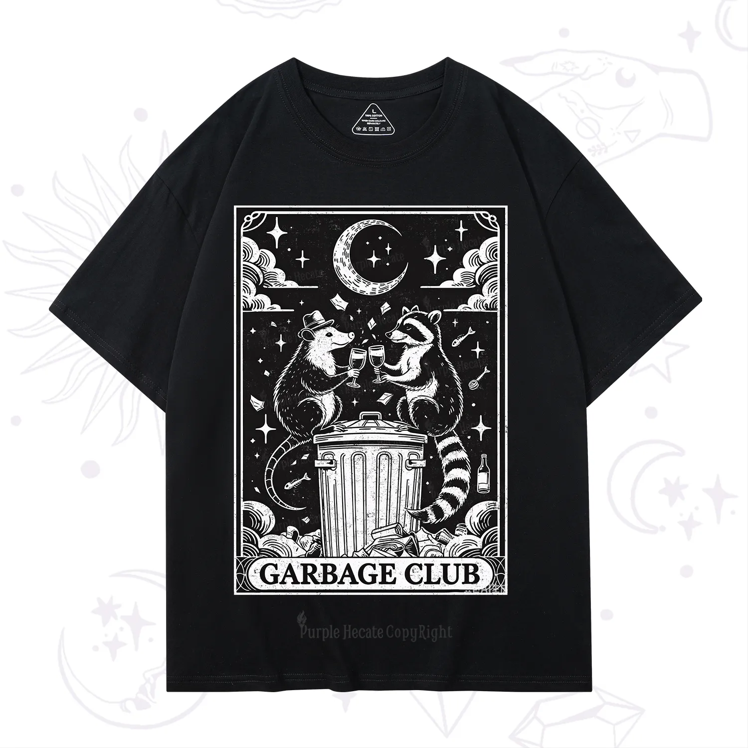 Purplehecate The Garbage Club Tarot Raccoon Party T-Shirt