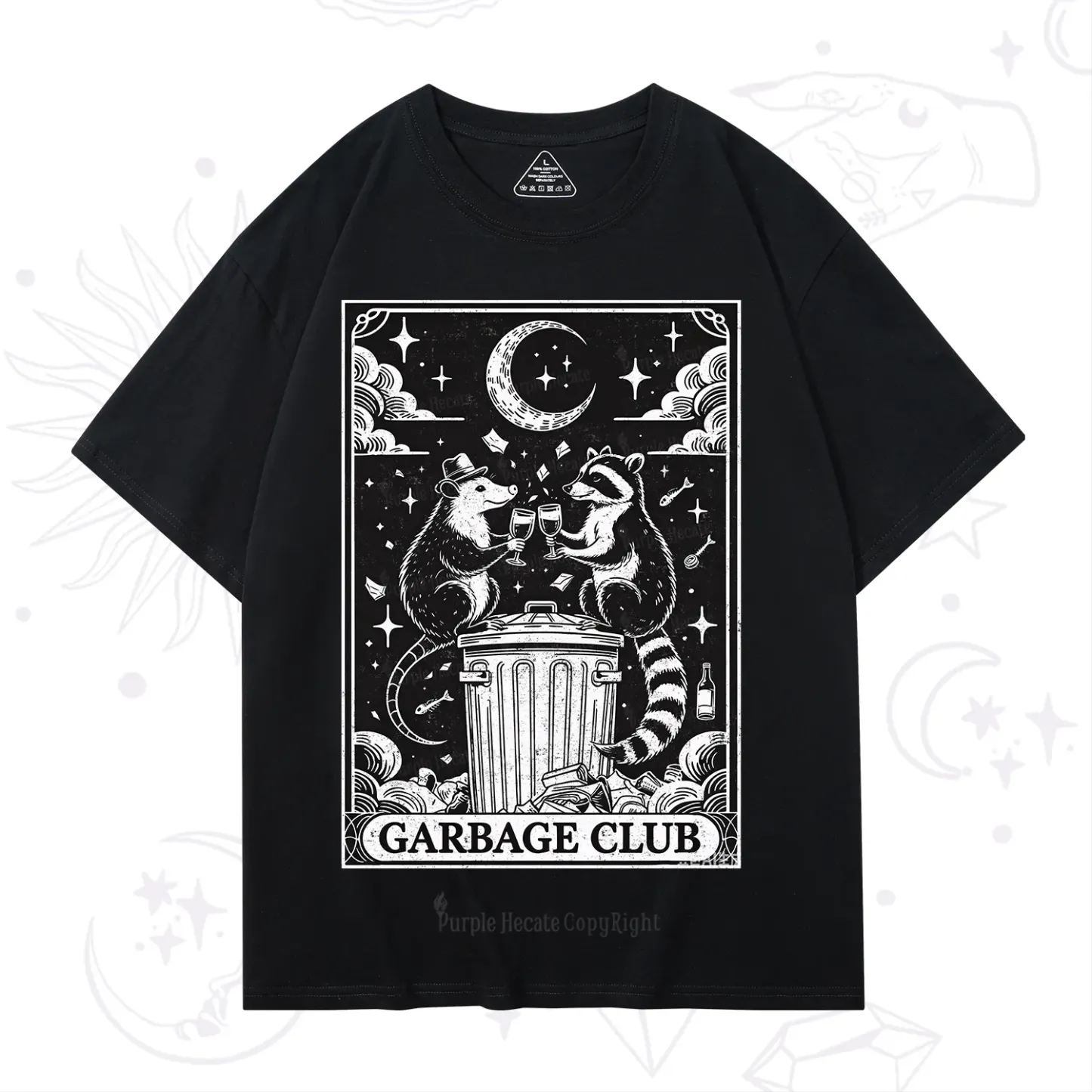 Purplehecate The Garbage Club Tarot Raccoon Party T-Shirt