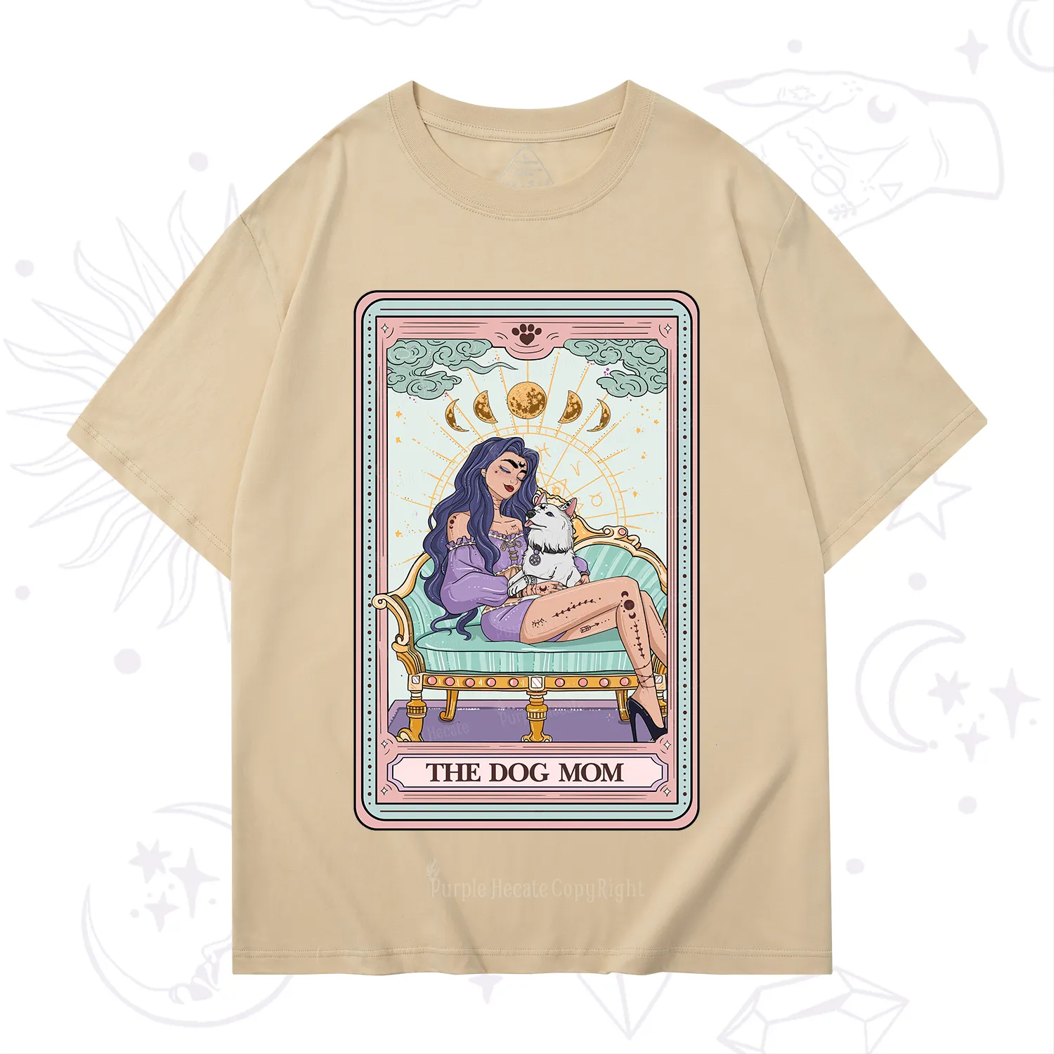 Purplehecate The Dog Mom Tarot Card T-Shirt