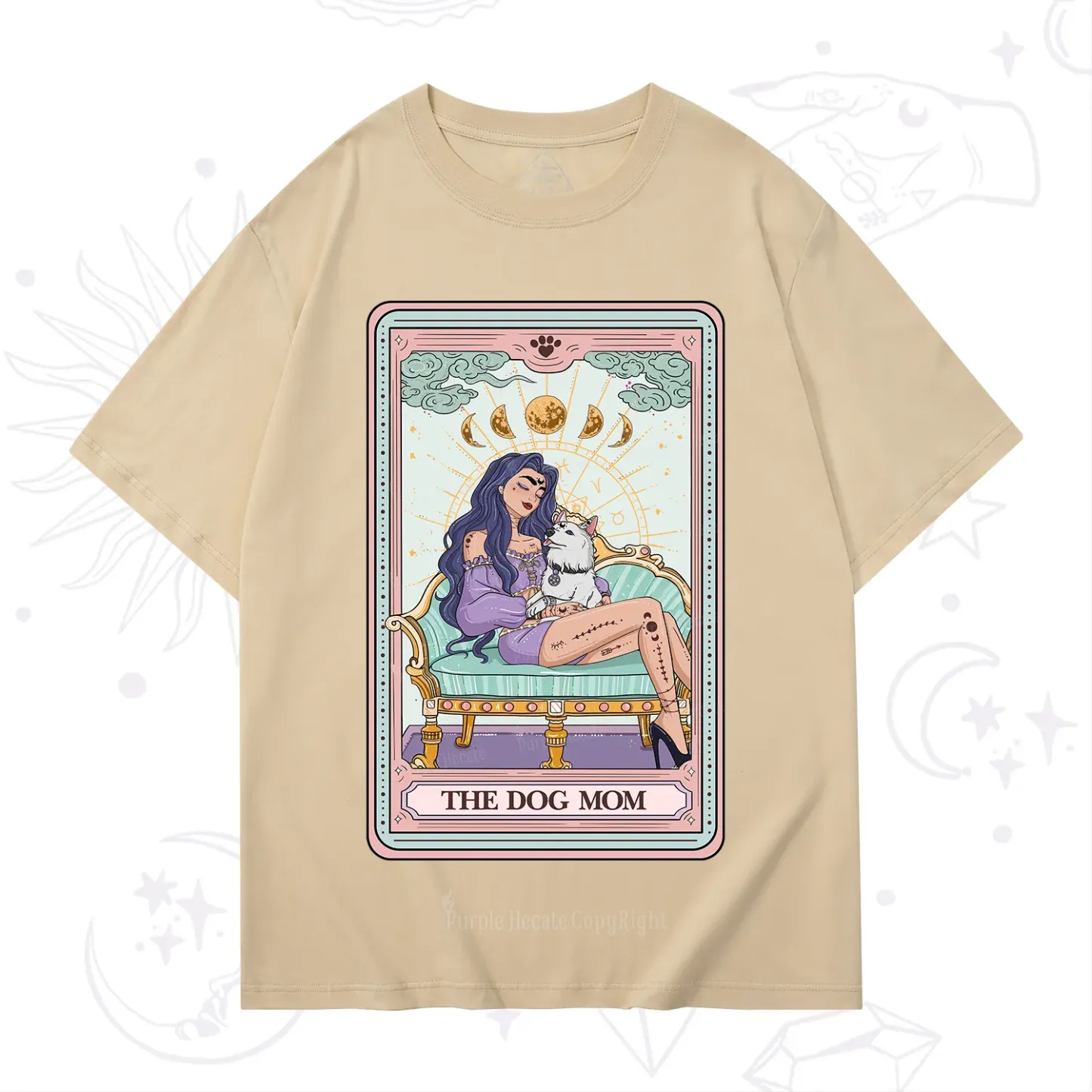 Purplehecate The Dog Mom Tarot Card T-Shirt