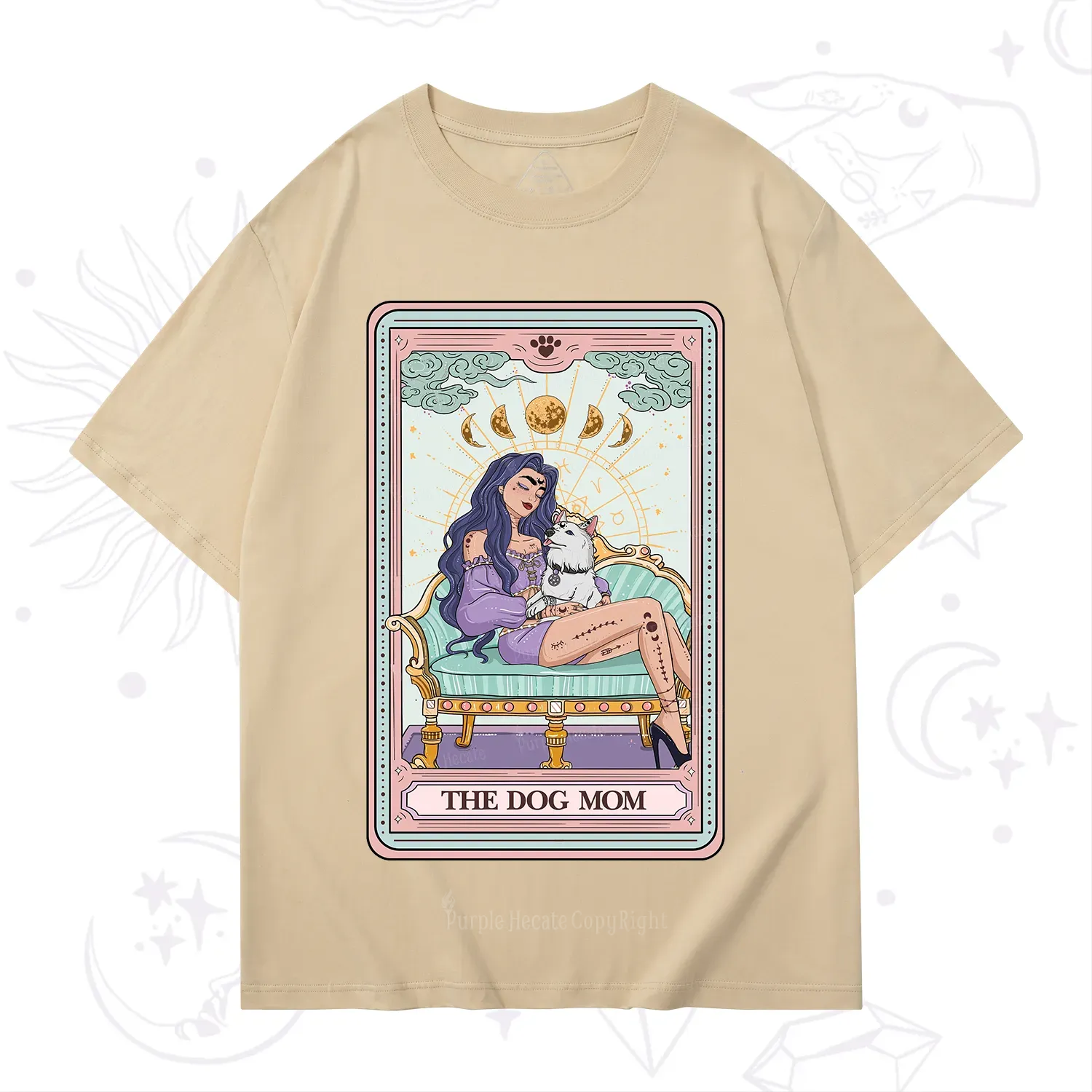 Purplehecate The Dog Mom Tarot Card T-Shirt
