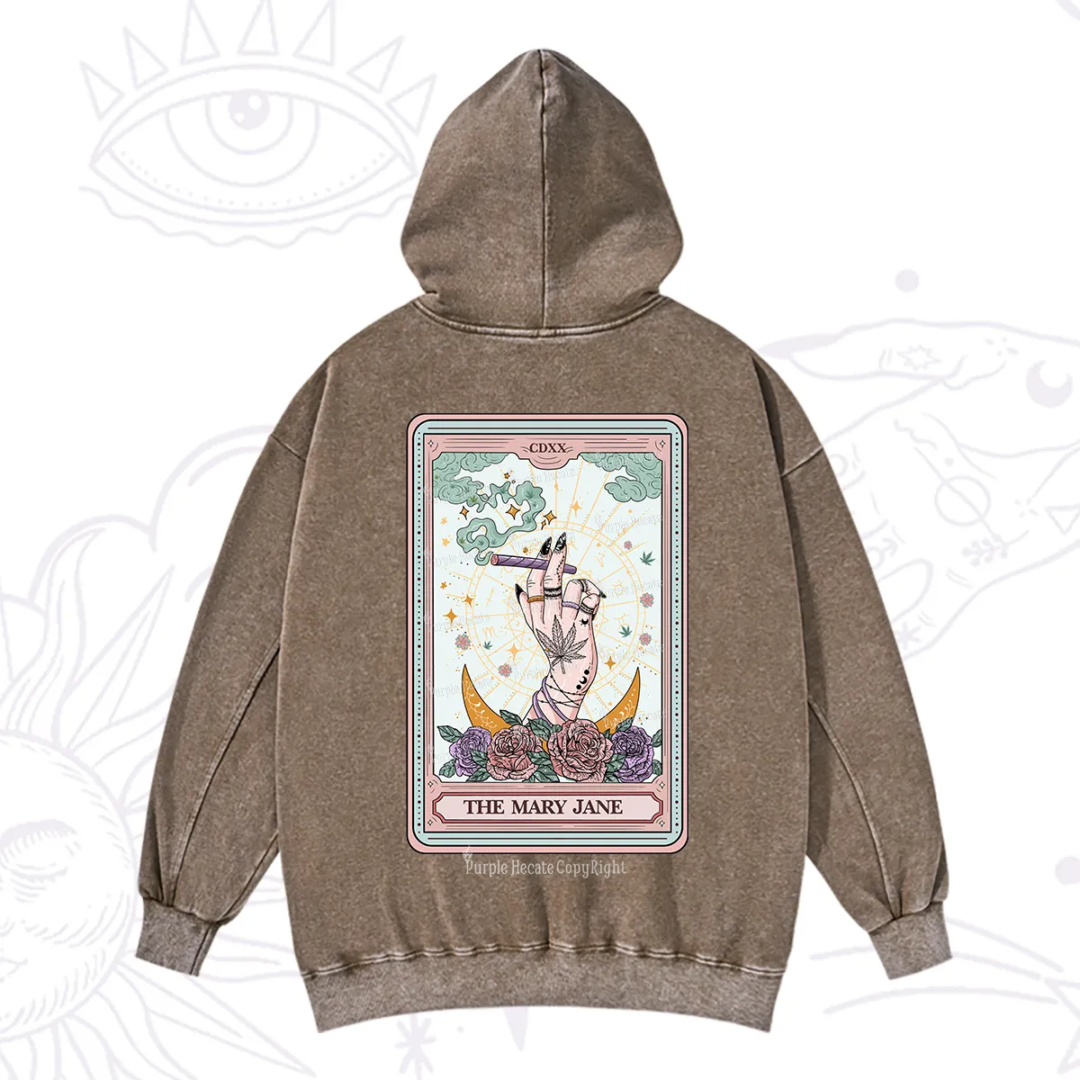 Purplehecate The Mary Jane Tarot Washed Hoodie