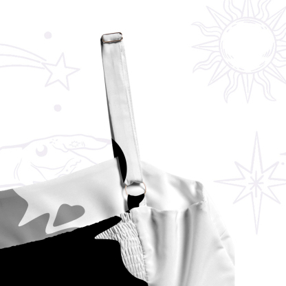 Purplehecate Yin Yang Cat Lover Wide Straps Maxi Dress