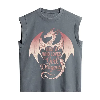 Purplehecate Just A Girl Who Loves Dragons Vintage Washed Tank