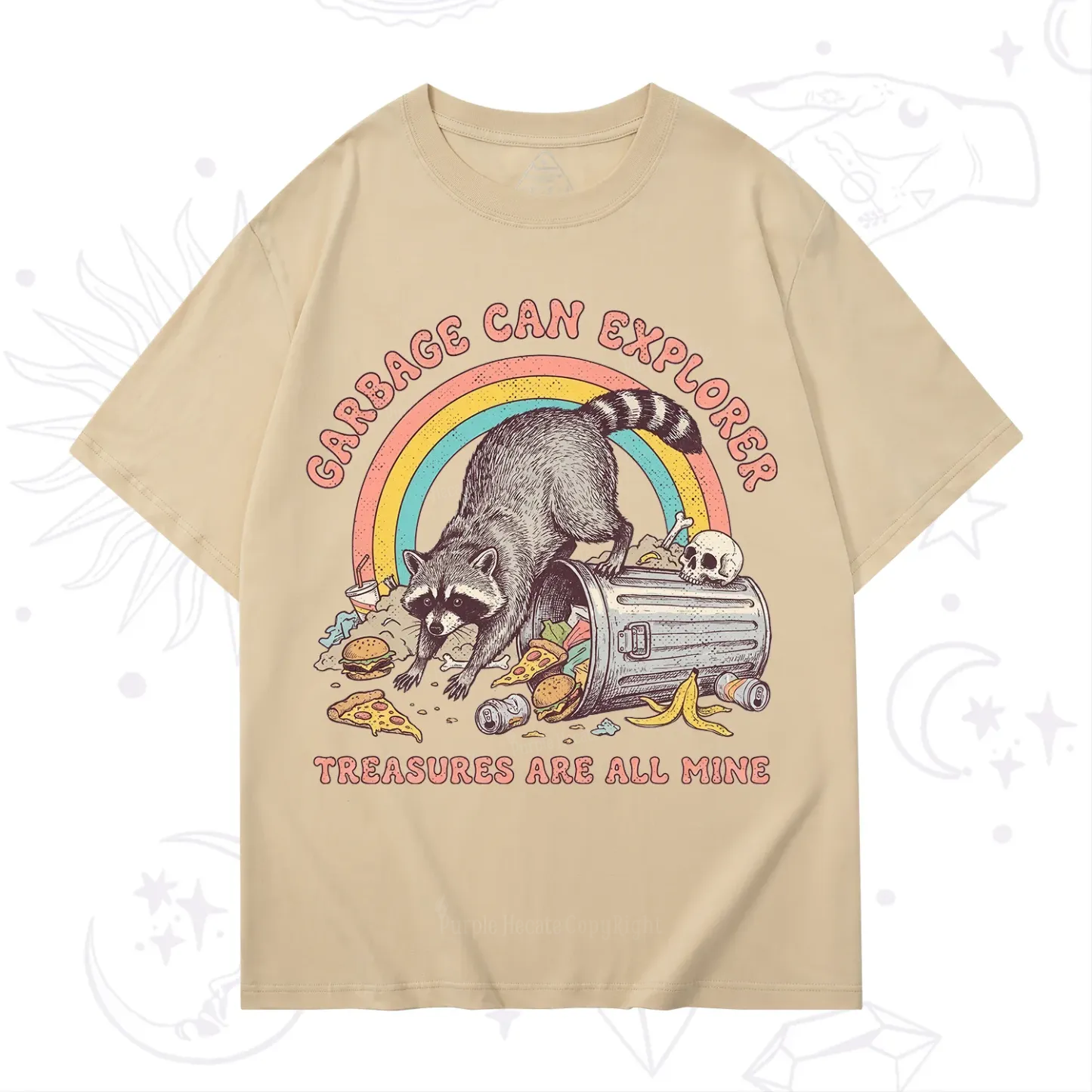 Purplehecate Garbage Can Explorer Raccoon T-Shirt