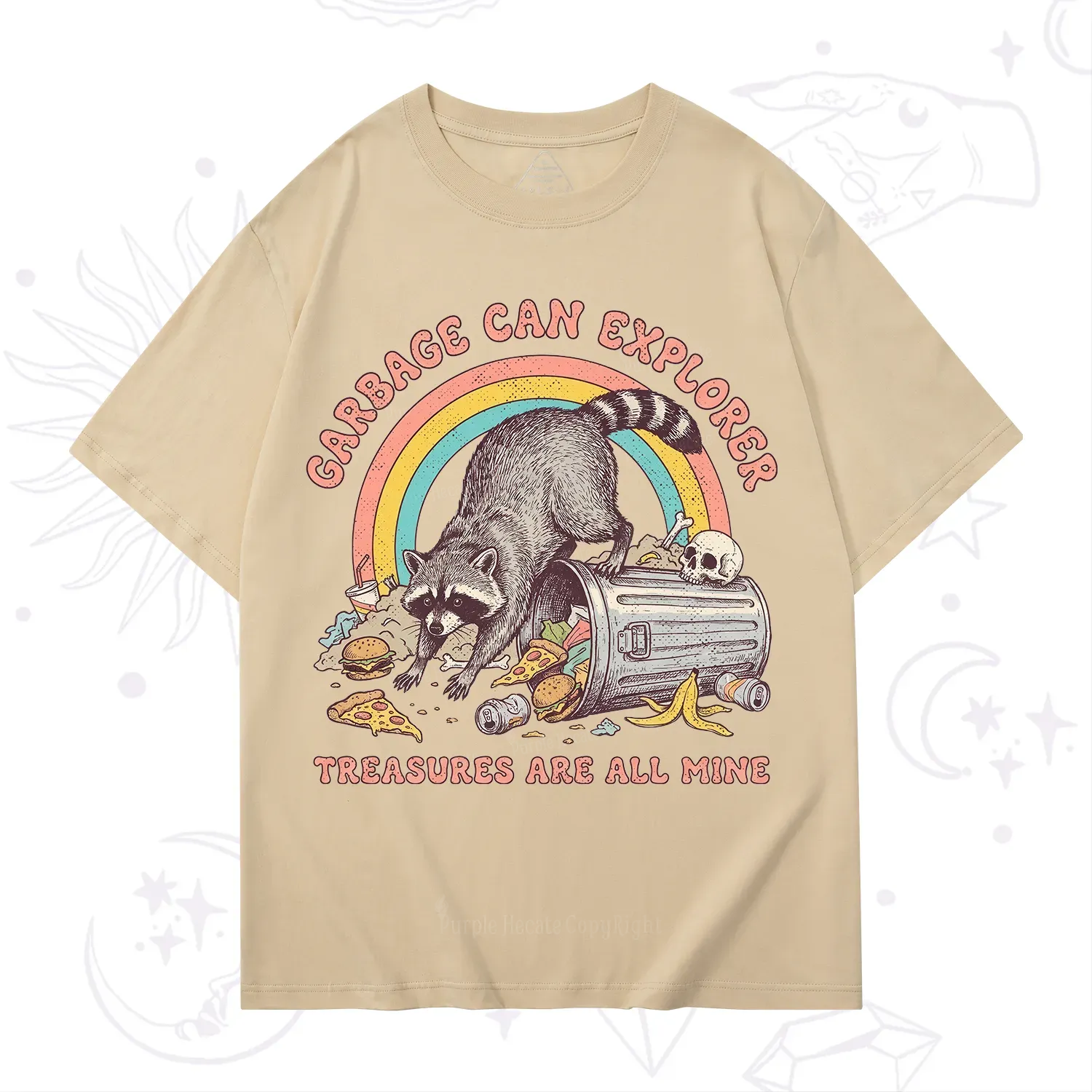 Purplehecate Garbage Can Explorer Raccoon T-Shirt