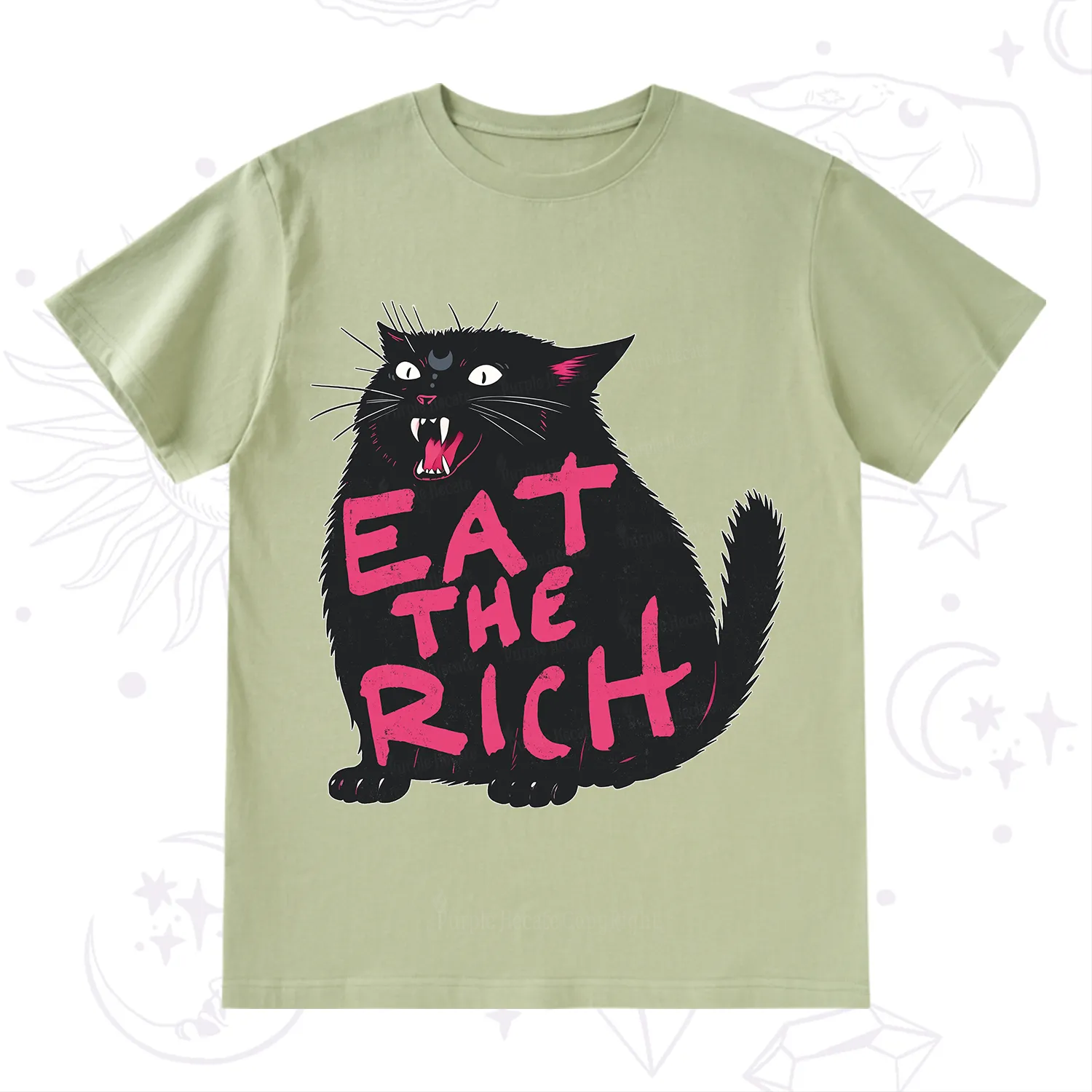 Purplehecate Eat The Rich Cat T-Shirt