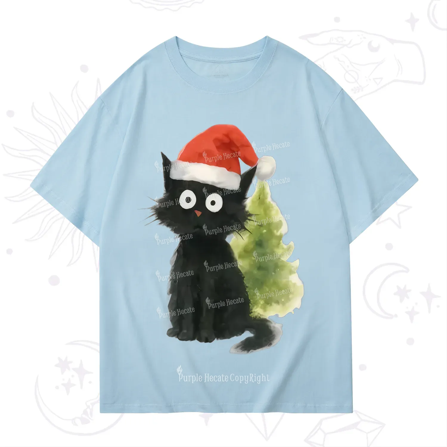 Purplehecate Black Cats Christmas T-Shirt