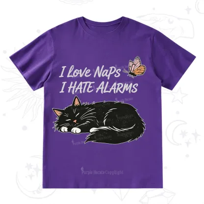 Purplehecate I Love Naps I Hate Alarms T-Shirt