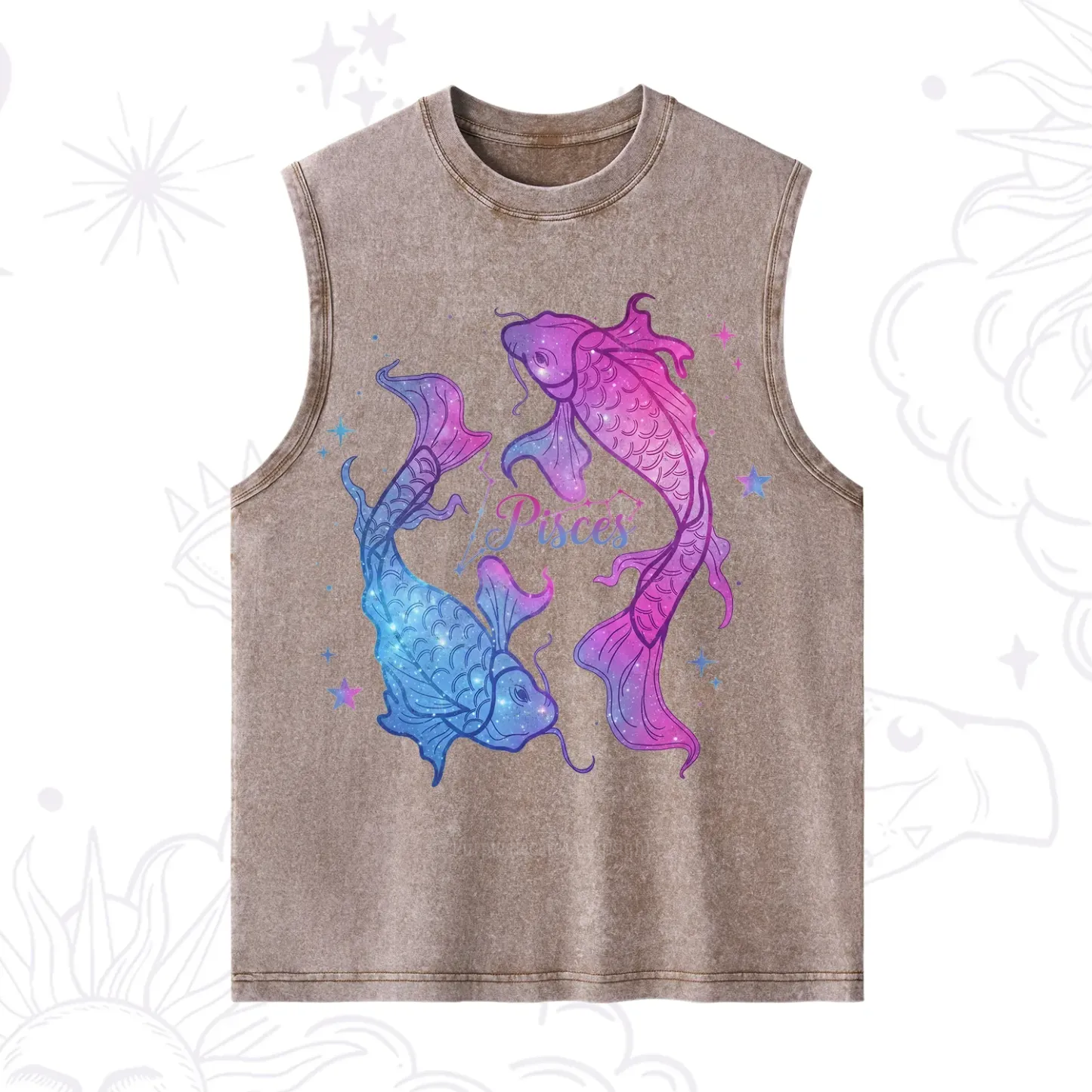 Purplehecate Pisces Zodiac Washed Tank