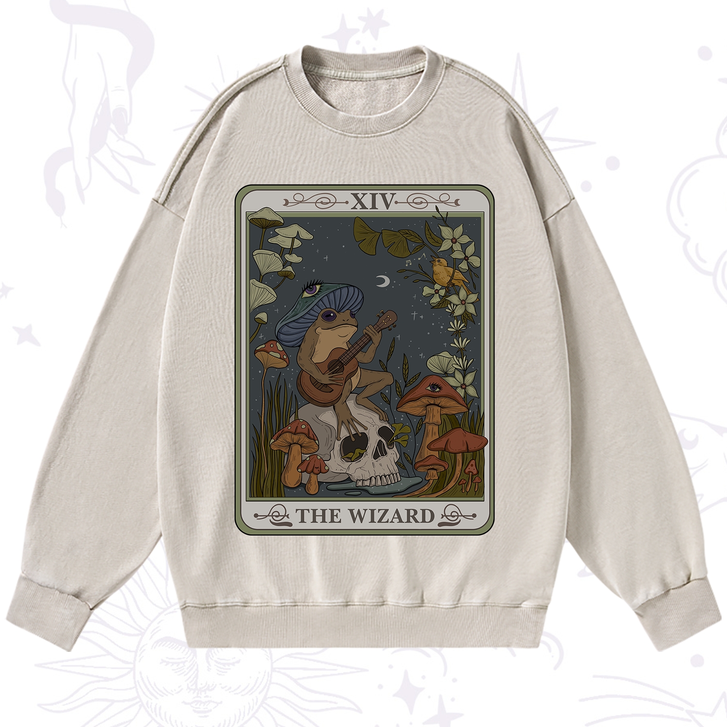 Purplehecate The Wizard Tarot Washed Sweatshirt