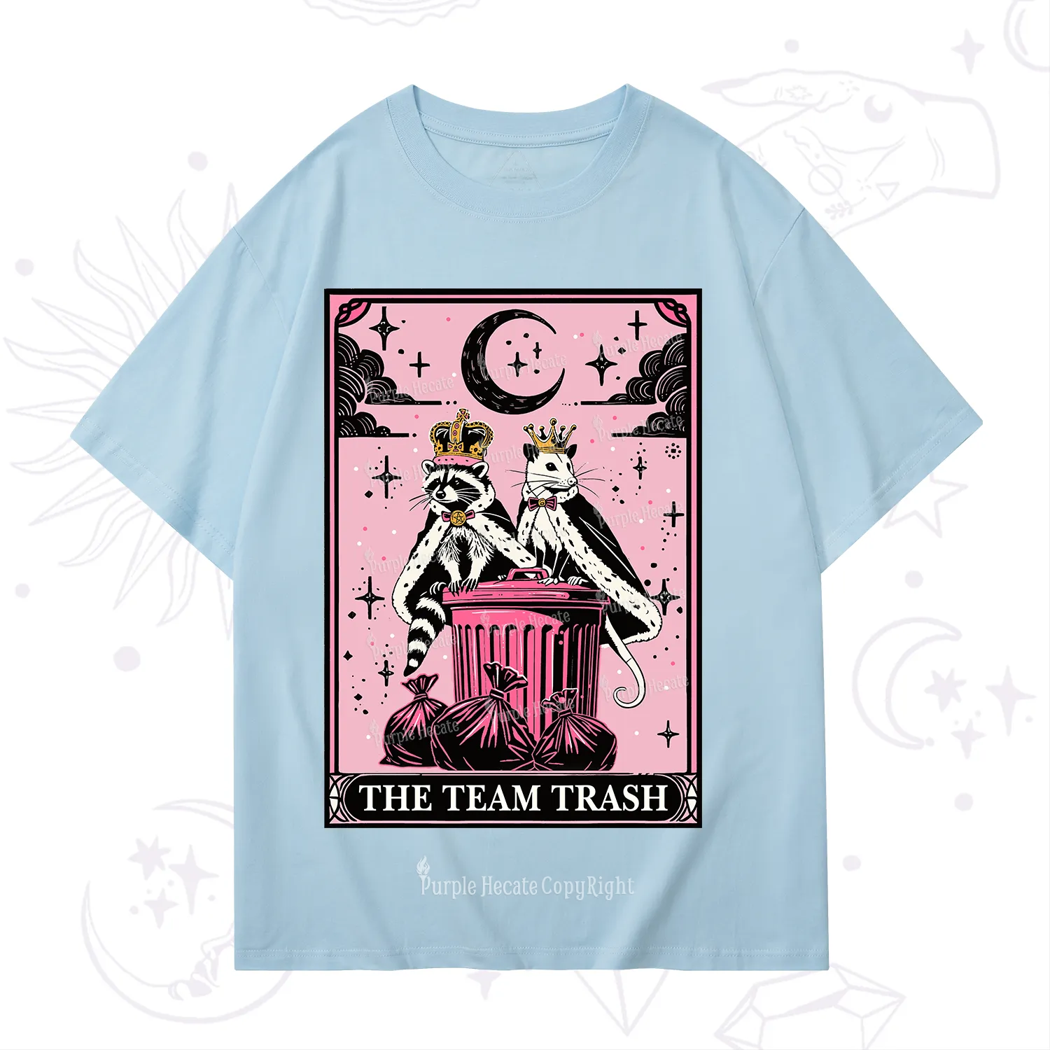 Purplehecate The Trash Kingdom's Tarot Opossum and Raccoon T-Shirt