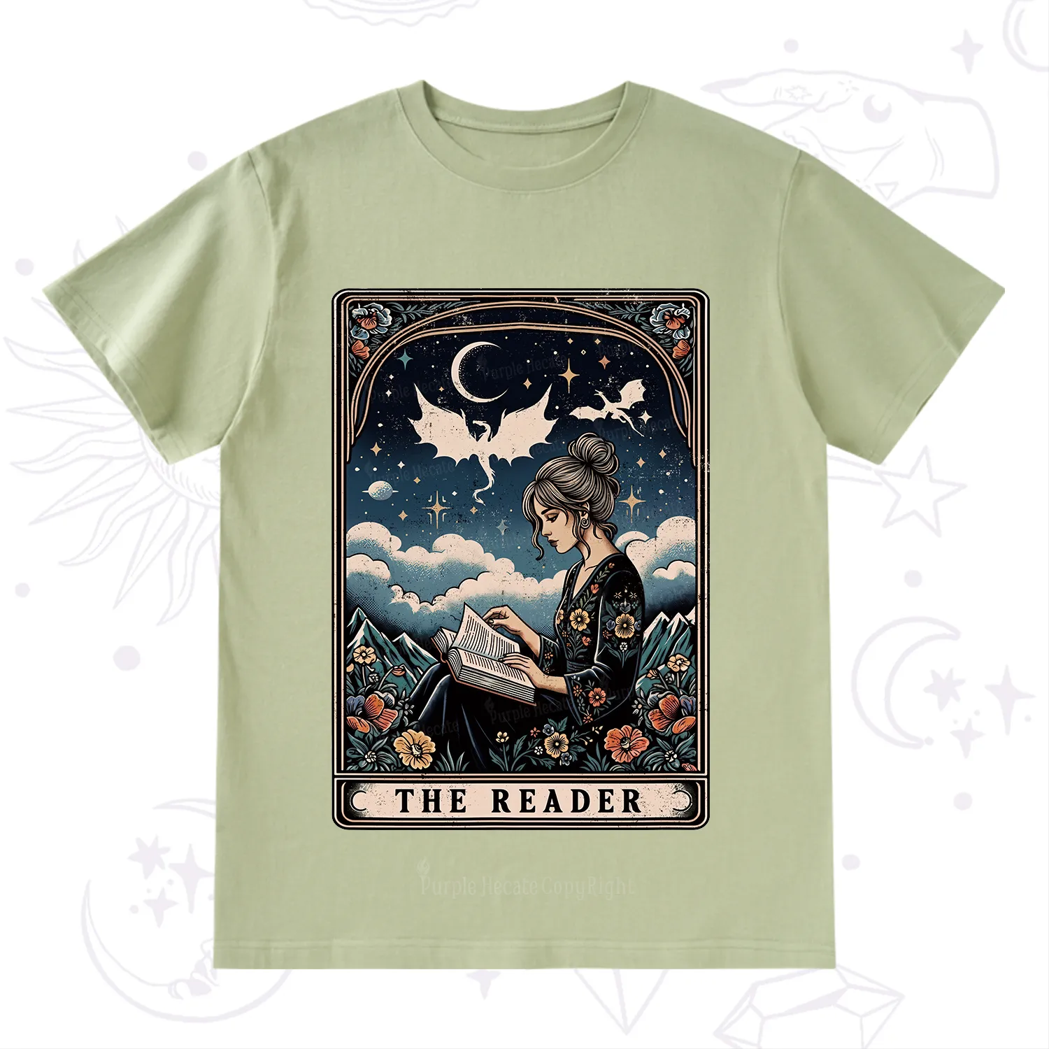 Purplehecate The Reader Tarot Mystic Night T-Shirt