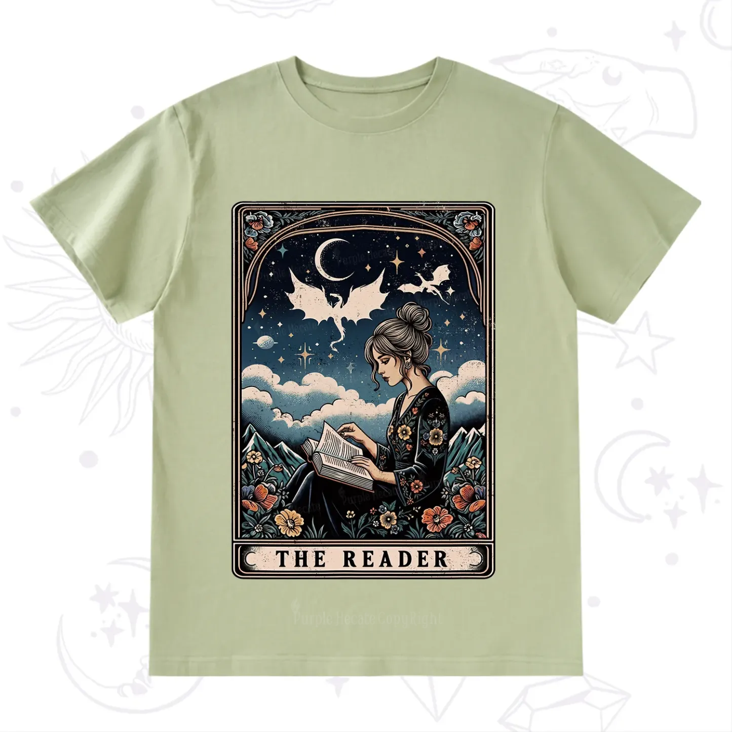 Purplehecate The Reader Tarot Mystic Night T-Shirt