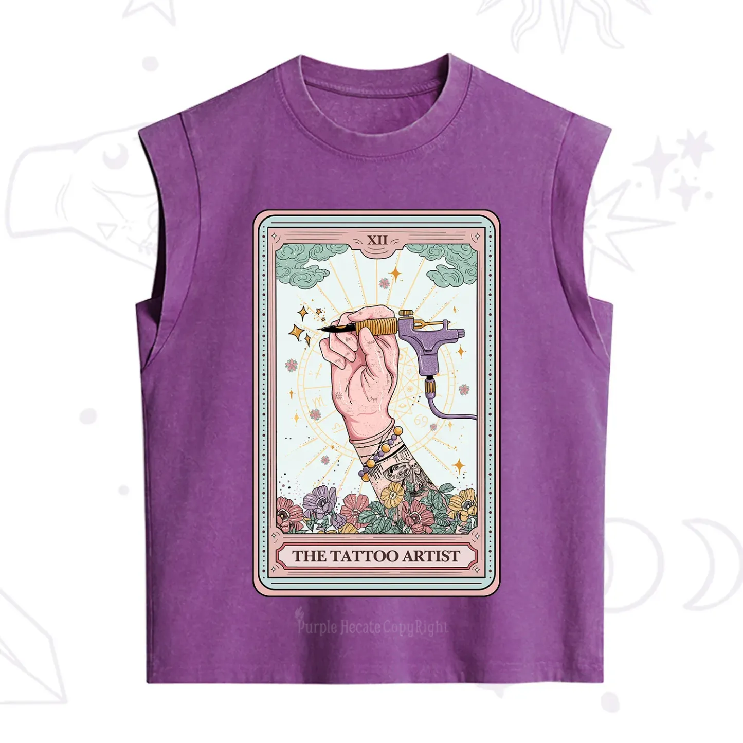 Purplehecate The Tattoo Artist Tarot Card Vintage Washed Tank