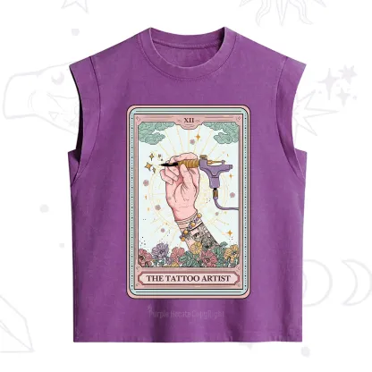 Purplehecate The Tattoo Artist Tarot Card Vintage Washed Tank