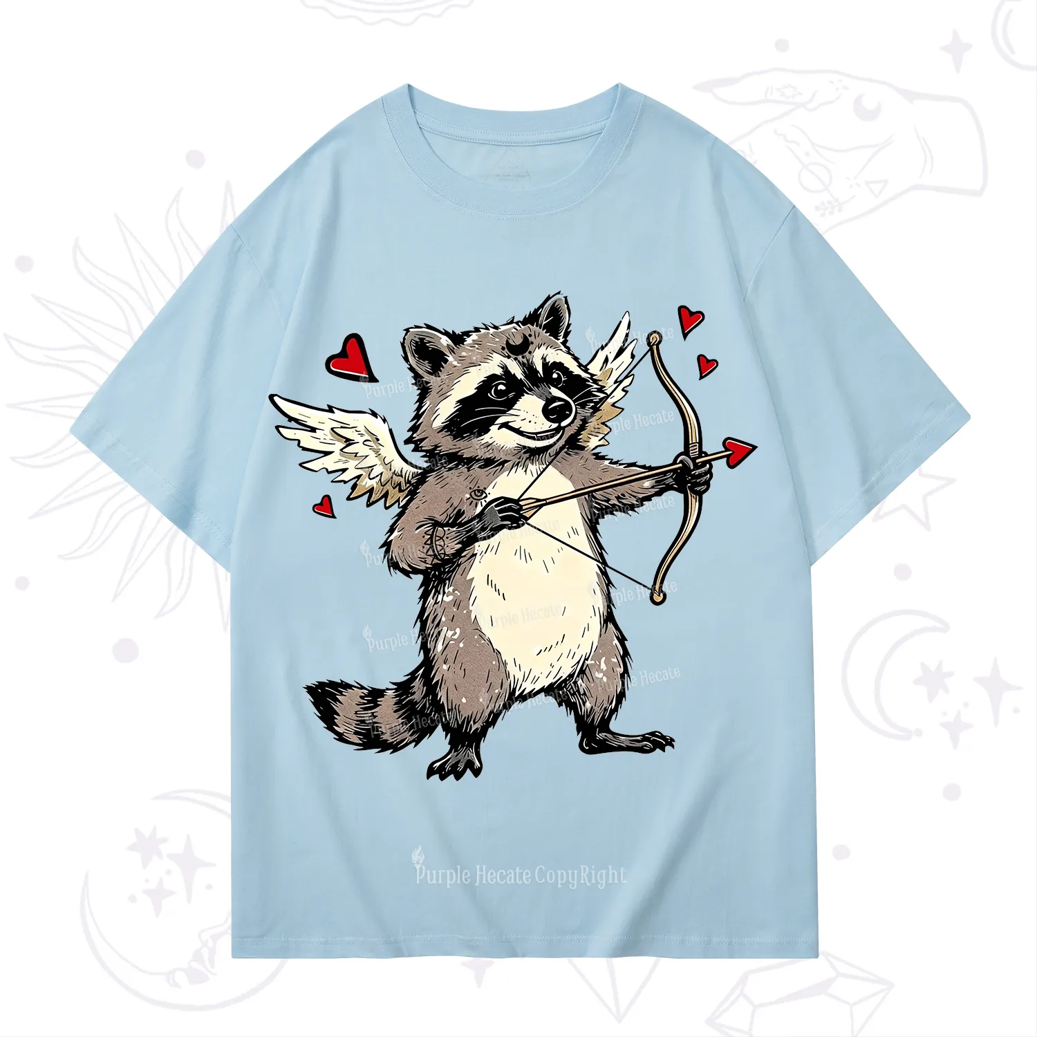 Purplehecate Cupid Raccoon Valentine T-Shirt
