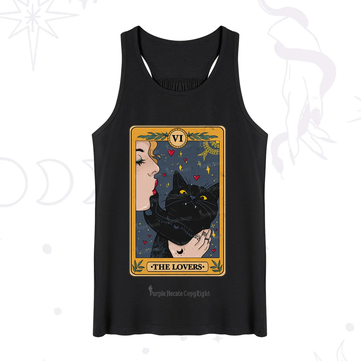 Purplehecate The Lovers Cat Tarot Tank